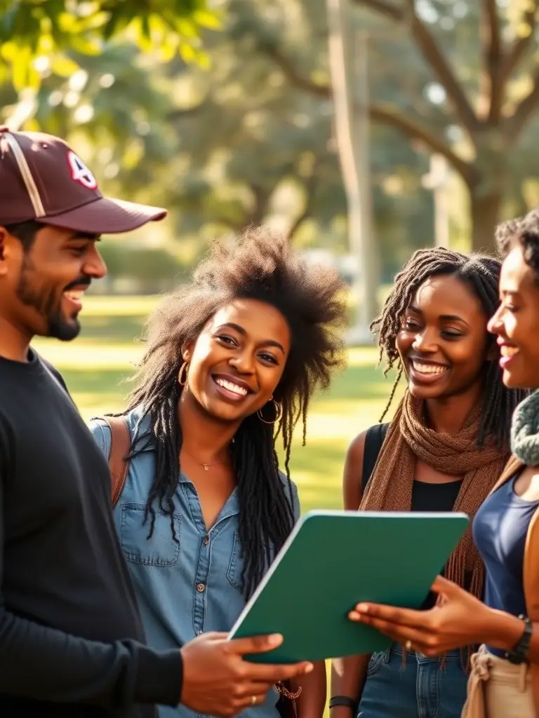 A professional photo of a diverse group of South African influencers collaborating on a brand partnership campaign, showcasing a vibrant and engaging scene.