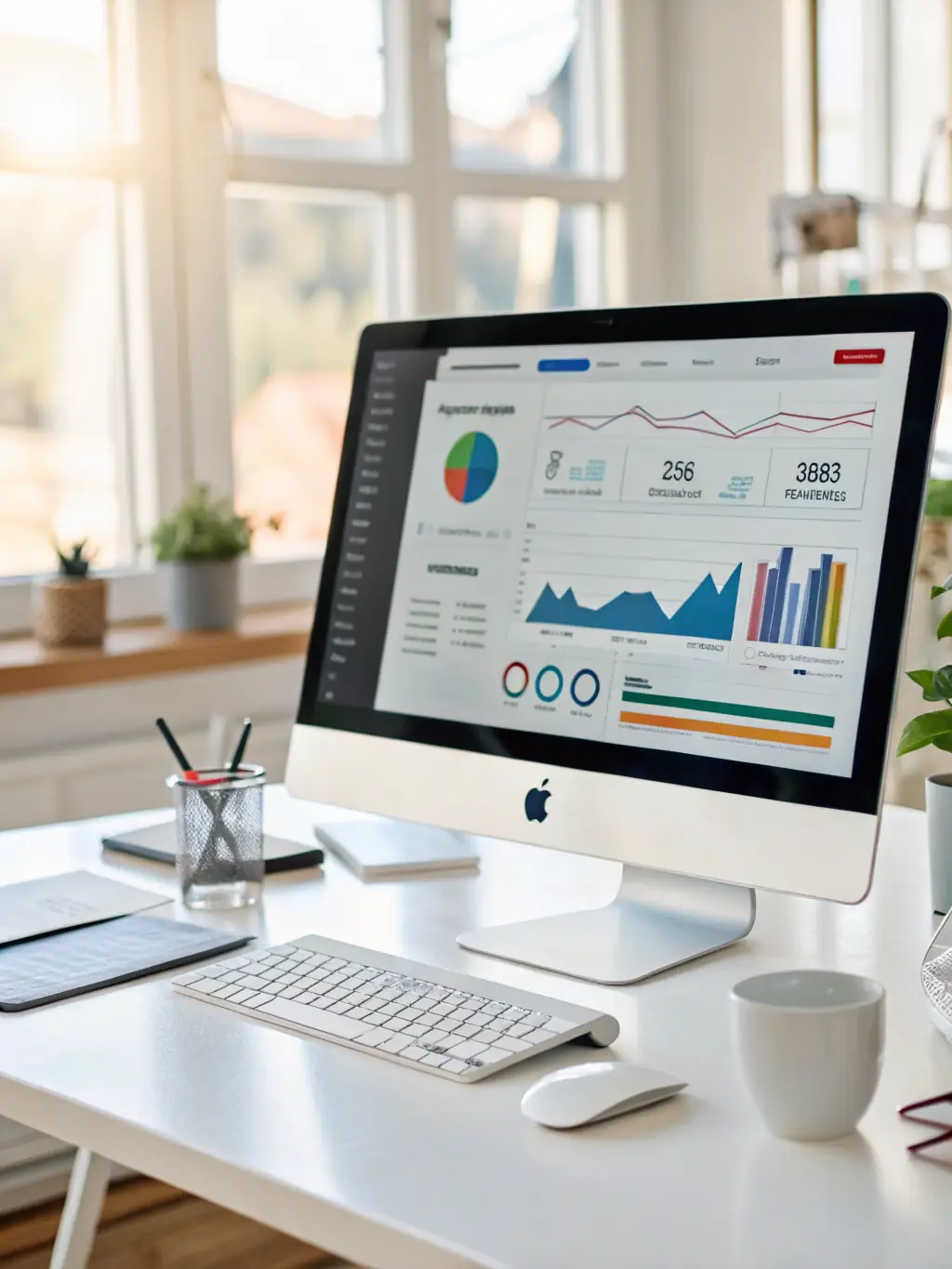 An image depicting data analytics and social media growth charts, illustrating the impact of effective social media management strategies.